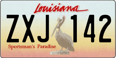 LA license plate ZXJ142