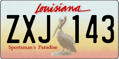 LA license plate ZXJ143