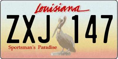 LA license plate ZXJ147