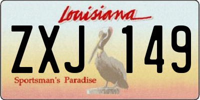 LA license plate ZXJ149