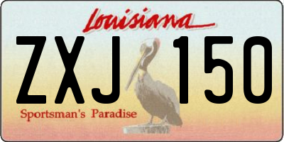 LA license plate ZXJ150