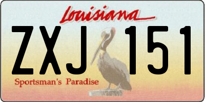 LA license plate ZXJ151