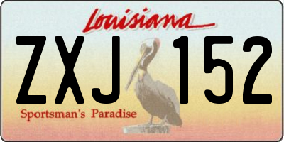 LA license plate ZXJ152