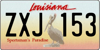 LA license plate ZXJ153