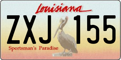 LA license plate ZXJ155