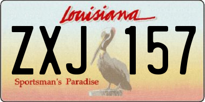 LA license plate ZXJ157