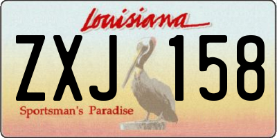 LA license plate ZXJ158