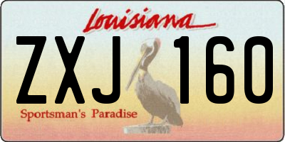 LA license plate ZXJ160