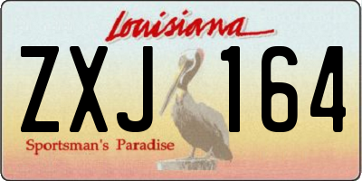 LA license plate ZXJ164