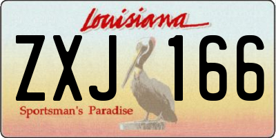 LA license plate ZXJ166