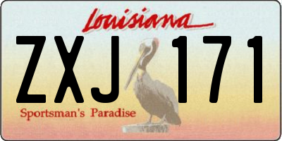LA license plate ZXJ171