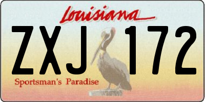 LA license plate ZXJ172