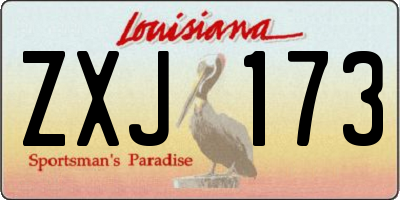 LA license plate ZXJ173
