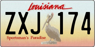 LA license plate ZXJ174
