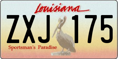 LA license plate ZXJ175