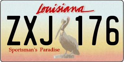LA license plate ZXJ176