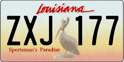 LA license plate ZXJ177