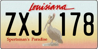 LA license plate ZXJ178