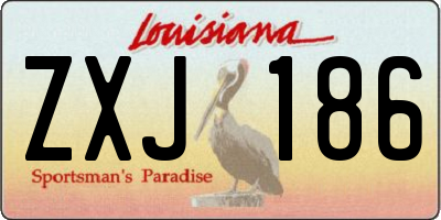 LA license plate ZXJ186