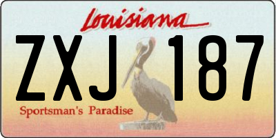 LA license plate ZXJ187