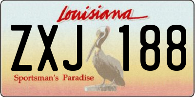 LA license plate ZXJ188