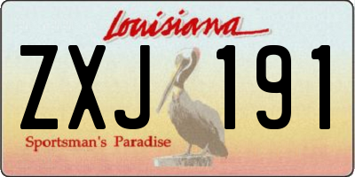 LA license plate ZXJ191