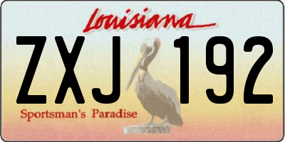 LA license plate ZXJ192