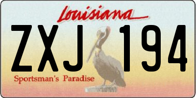 LA license plate ZXJ194