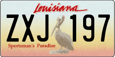 LA license plate ZXJ197