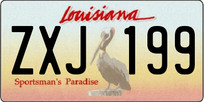 LA license plate ZXJ199