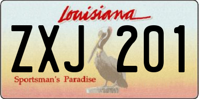 LA license plate ZXJ201