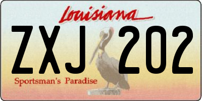LA license plate ZXJ202