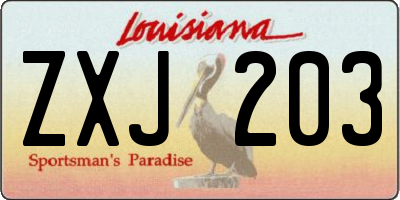 LA license plate ZXJ203