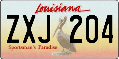 LA license plate ZXJ204