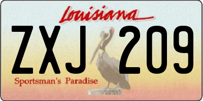 LA license plate ZXJ209