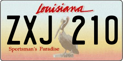 LA license plate ZXJ210
