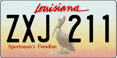 LA license plate ZXJ211