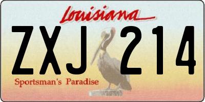 LA license plate ZXJ214