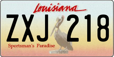 LA license plate ZXJ218