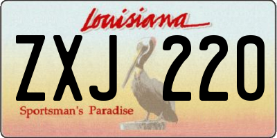 LA license plate ZXJ220