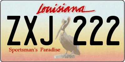 LA license plate ZXJ222