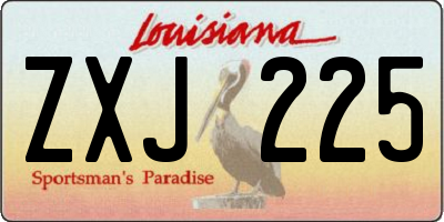 LA license plate ZXJ225