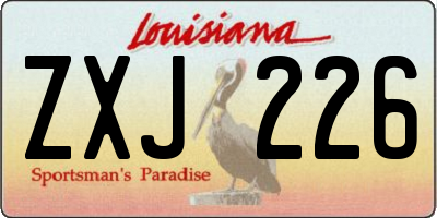 LA license plate ZXJ226