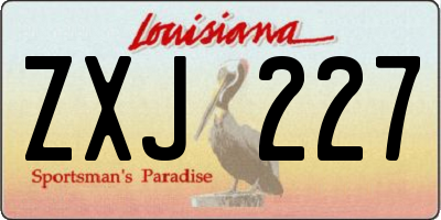 LA license plate ZXJ227