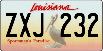 LA license plate ZXJ232