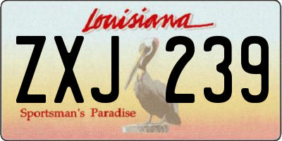 LA license plate ZXJ239