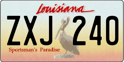 LA license plate ZXJ240