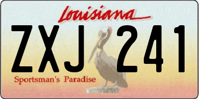 LA license plate ZXJ241