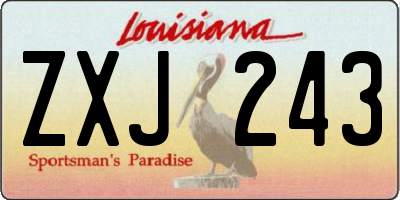 LA license plate ZXJ243