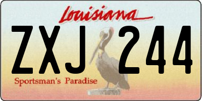 LA license plate ZXJ244